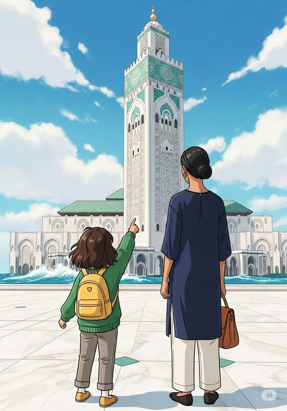 Family discovering Moroccan heritage